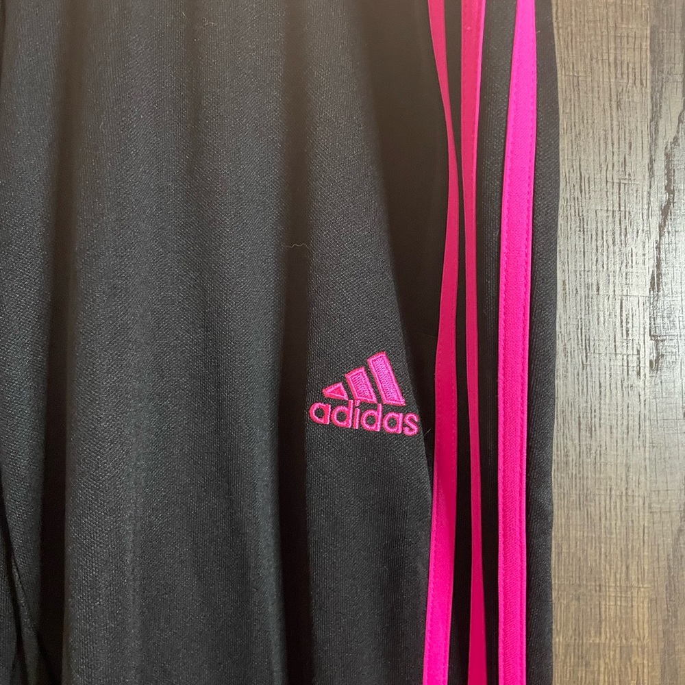 Adidas woman’s joggers, large, pink and black